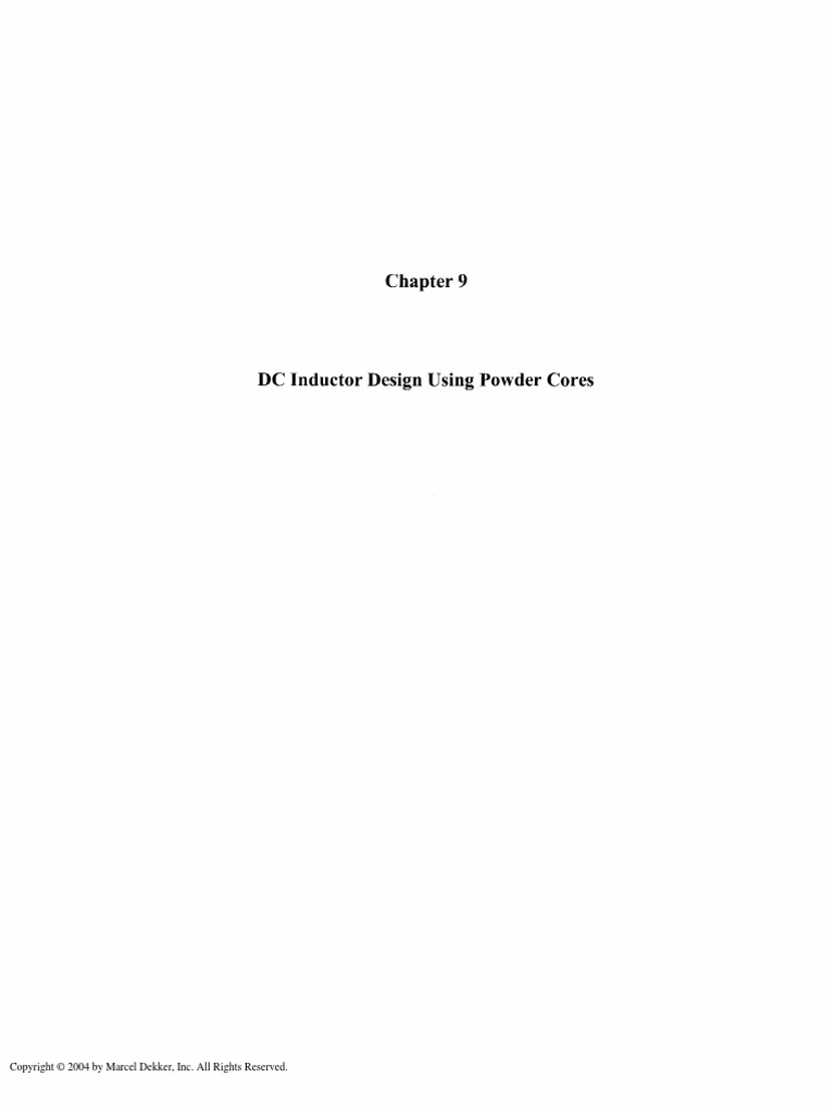 Transformer and Inductor Design Handbook Chapter 9 PDF Inductor
