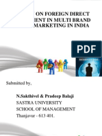 A Study On Foreign Direct Investment in Multi Brand Retail Marketing in India