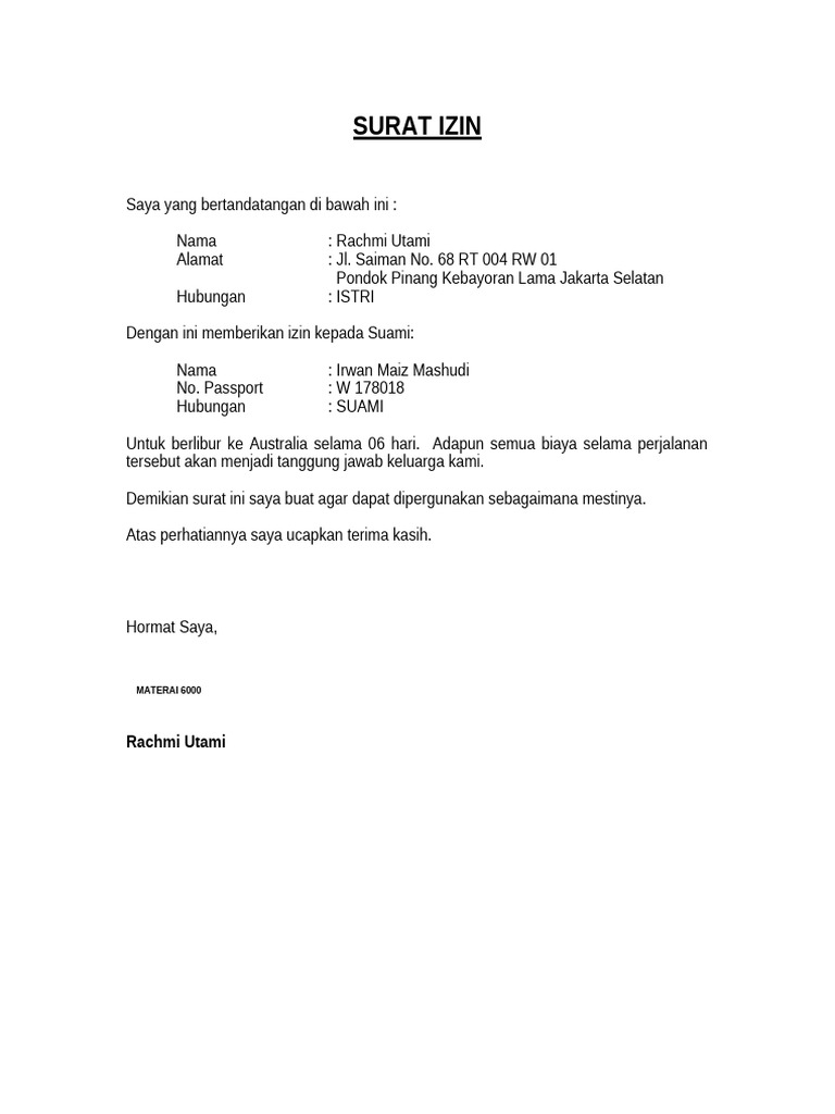 Contoh Surat Izin - Contoh Soal2