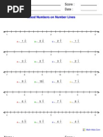 Mixed Numbers On Number Lines