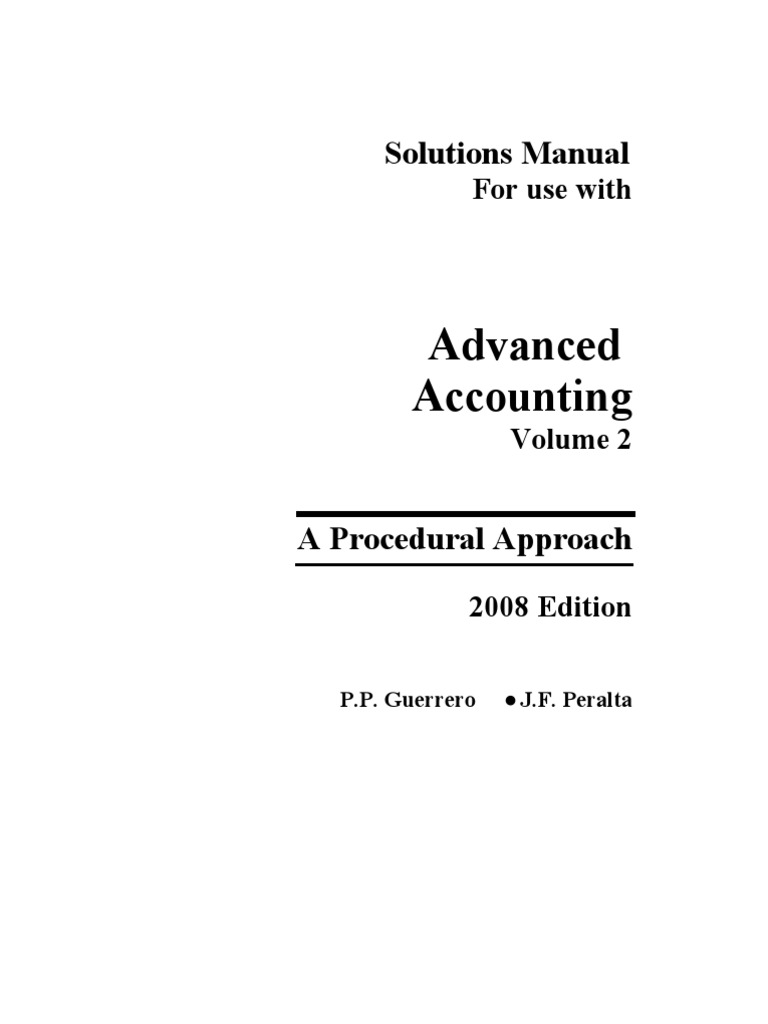 Advanced Accounting Guerrero Solutions Manual