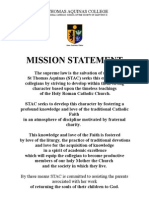 Mission Statement of ST Thomas Aquinas College