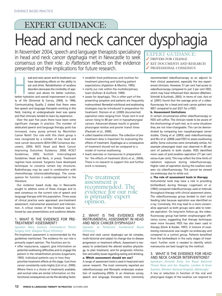 Dysphagia Nice Guidance , Dysphagia and thickeners – DYNF