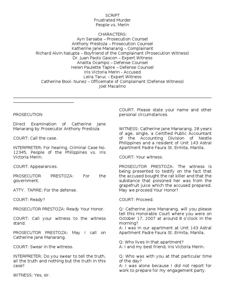 Moot Court Script Psychiatry Psychotherapy