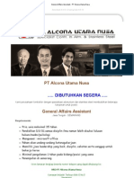 General Affairs Assistant - PT Alcona Utama Nusa