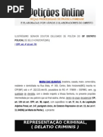 Representação Criminal Crime de Ameaça art 147 do CP Lei Maria da Penha