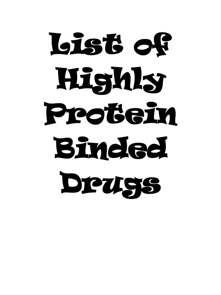 List of Highly Protein Bound Drugs | PDF