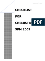 SPM Checklist For Chemistry