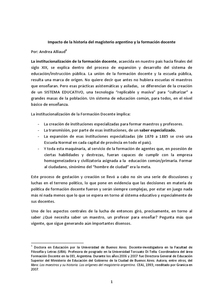 Evolución de la Formación Docente en Argentina | PDF | Maestros ...