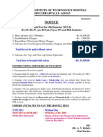 Notice: National Institute of Technology Hostels Tiruchirappalli - 620 015