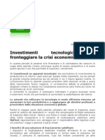 Investimenti Tecnologici Per Fronteggiare La Crisi Economica