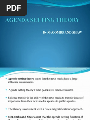 Agenda Setting Theory Pdf