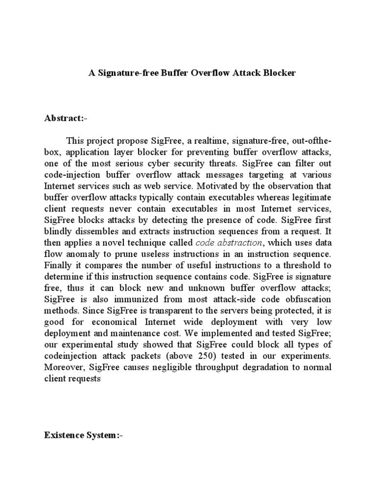A Signature-Free Buffer Overflow Attack Blocker | PDF