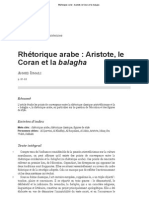 Rhétorique Arabe - Aristote, Le Coran Et La Balagha