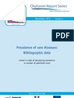 Prevalence of Rare Diseases by Decreasing Prevalence or Cases