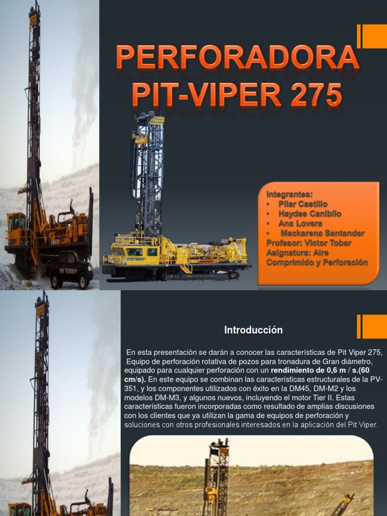 Características de la Perforadora Pit Viper 275 | PDF | Compresor de ...