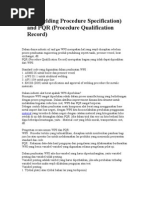 WPS (Welding Procedure Specification) and PQR (Procedure Qualification Record)