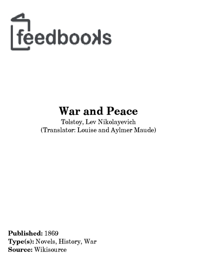 War and Peace PDF Leo Tolstoy War And Peace