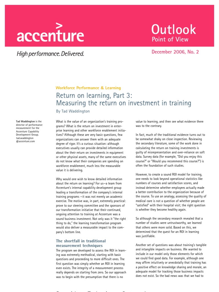 training return on investment