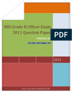 RBI Grade-B Officer 2011 Question Paper With Answer Keys