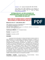 Estimación de las relaciones de proporcionalidad de adolescentes bailarines de ballet