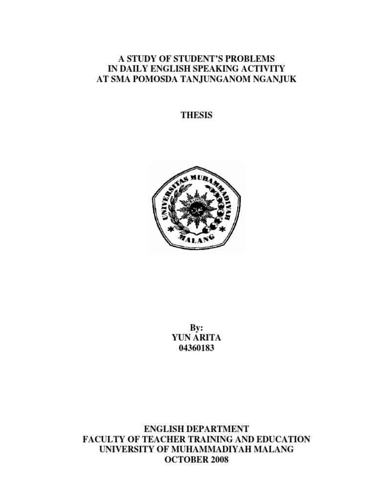 Student Challenges in English Speaking | PDF | Vocabulary | Thesis
