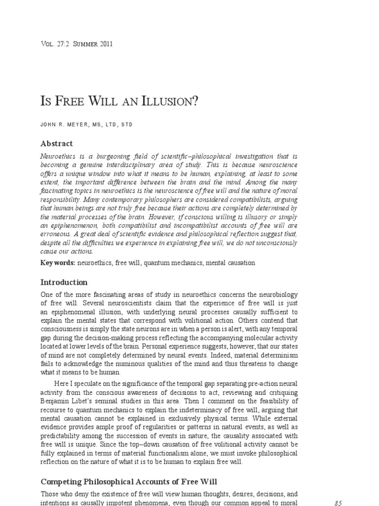 is free will an illusion essay
