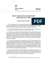 Draft Comprehensive Mental Health Action Plan 2013-2020: Report by The Secretariat