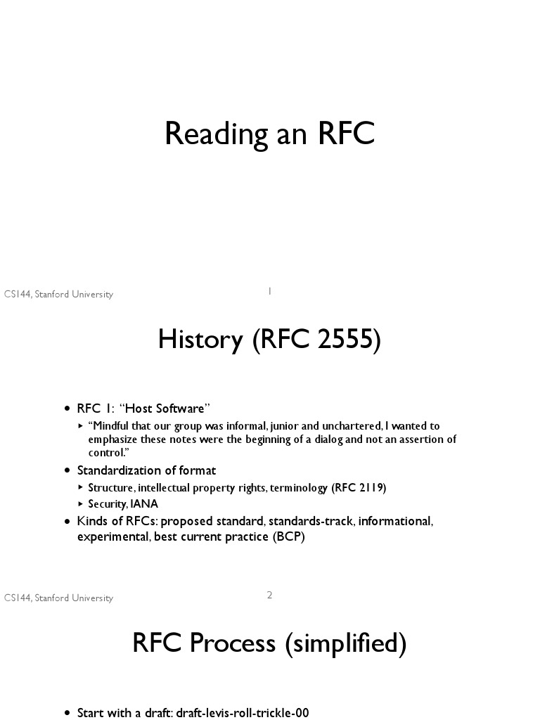 Understanding RFCs: History and Process | PDF