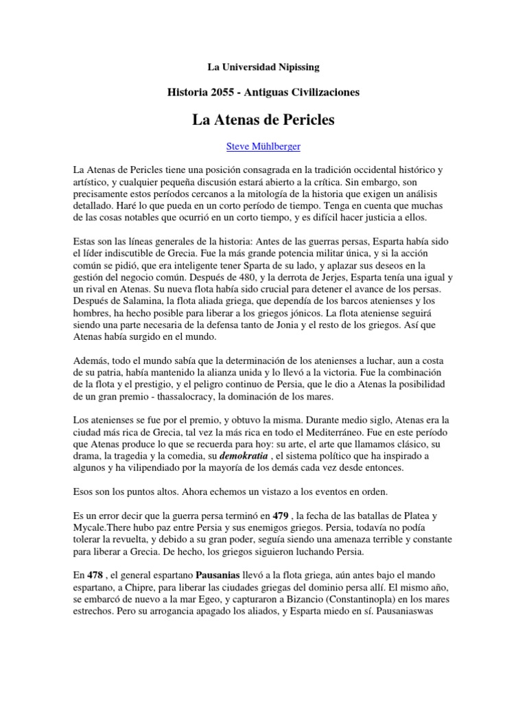 Pericles | PDF | Esparta | Antigua Grecia
