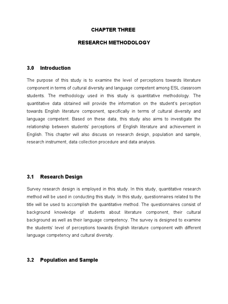 Research Proposal Chapter 3 Questionnaire Survey Methodology
