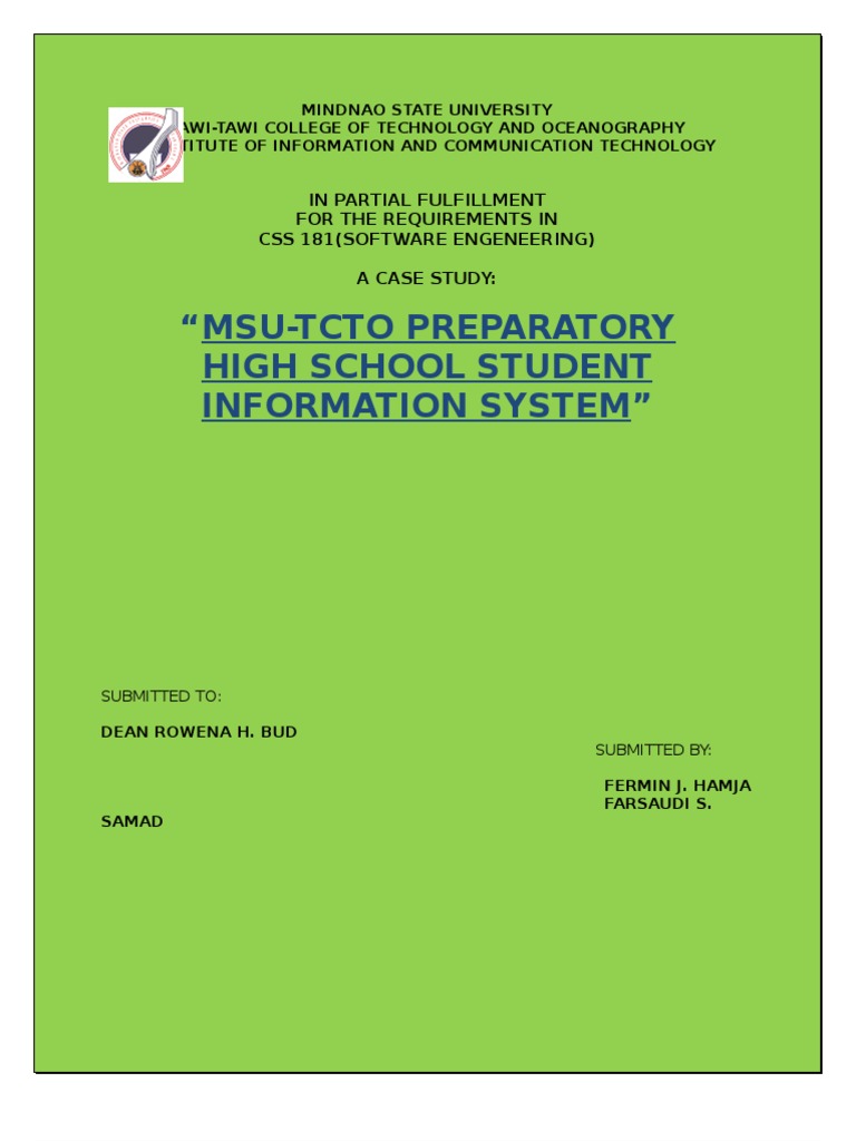 MSUTCTO PREPARATORY HIGH SCHOOL STUDENT INFORMATION SYSTEM Students