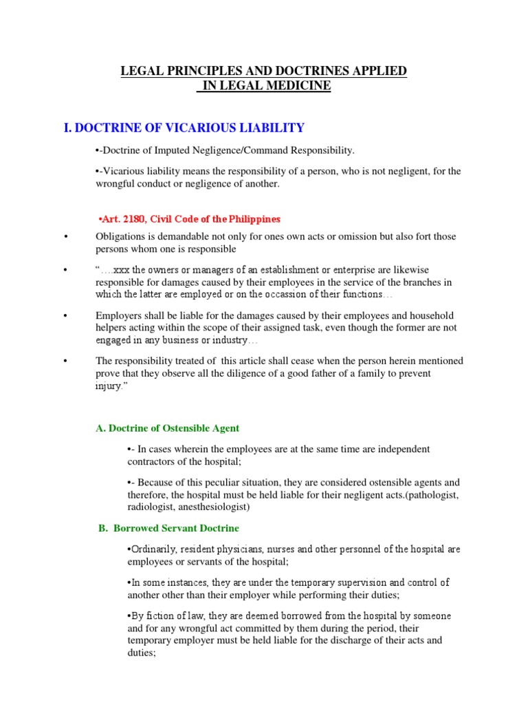 LEGAL PRINCIPLES AND DOCTRINES APPLIED.docx | Negligence | Common Law