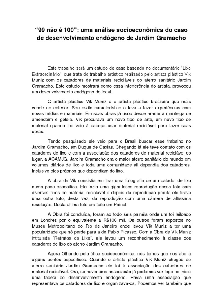 99 Não é 100 Pdf Desperdício Natureza