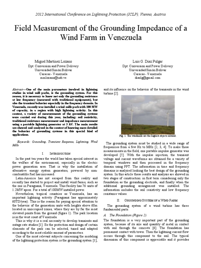 Field Measurement of The Grounding Impedance of A Wind Farm in ...