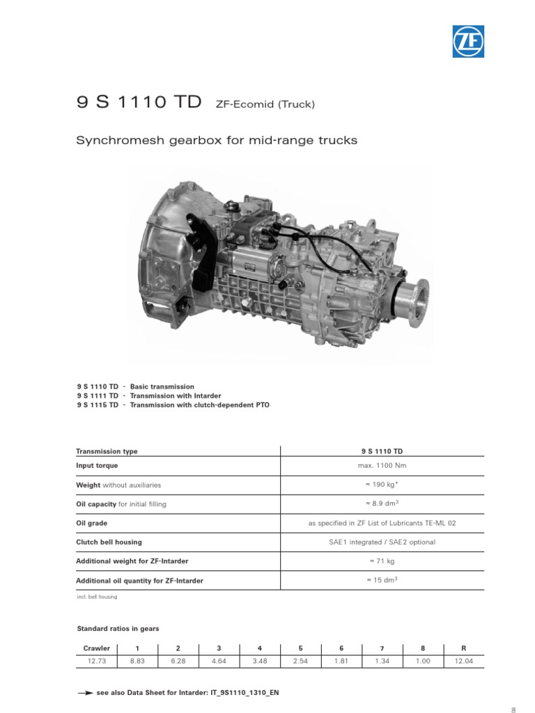 9S1110TD en | PDF | Transmission (Mechanics) | Machines