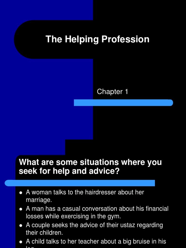 Chapter 1 The Helping Profession-1 | PDF | Self-Improvement