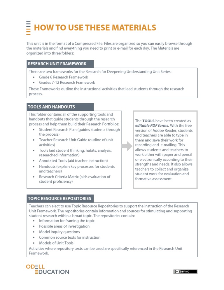 Research Unit Framework and Tools Guide | PDF