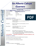 Curriculum Vitae de Carlos Alberto Cabuya.