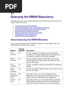 About Querying The RMAN Metadata