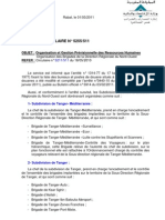 CIRCULAIRE #5255/511: OBJET: Organisation Et Gestion Prévisionnelle Des Ressources Humaines REFER: Circulaire N°