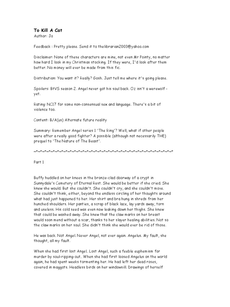 To Kill A Cat PDF Willow Rosenberg Buffy The Vampire Slayer