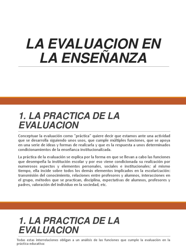 Eje 1. La Evaluacion en La Enseñanza 111 | PDF | Evaluación | Maestros