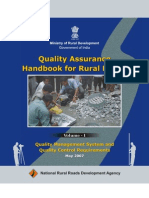 Quality Assurance Hand Book For Rural Roads VolumeI
