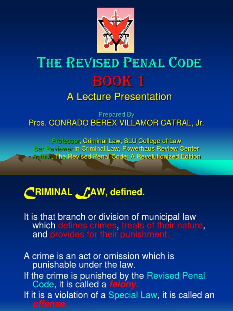 Revised Penal Code Book 1 Crimes Crime & Justice