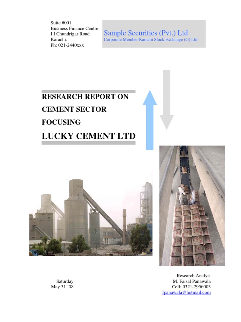 Analysis of Cement Sector in Pakistan Focusing Lucky Cement LTD | PDF ...