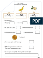 Year 3: Money: Maths Worksheets From Mathsblog - Co.uk