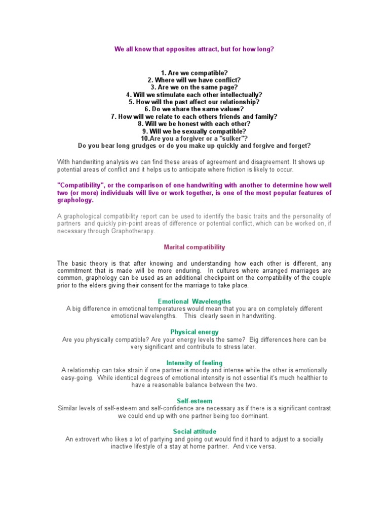 Relationship Compatibility - Final | PDF