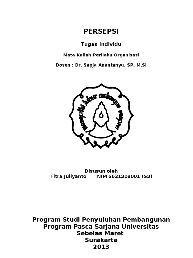 Persepsi Dalam Perilaku Organisasi Pdf