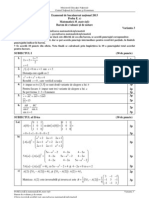 Barem Subiecte Matematica Bacalaureat 2013- Profilul Mate-Info